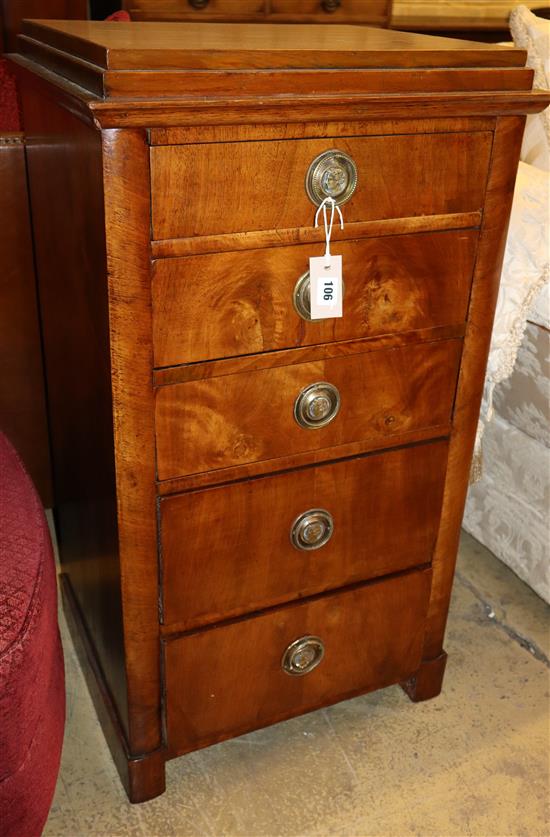 A small mahogany pillar chest, W.53cm, D.44cm, H.95cm